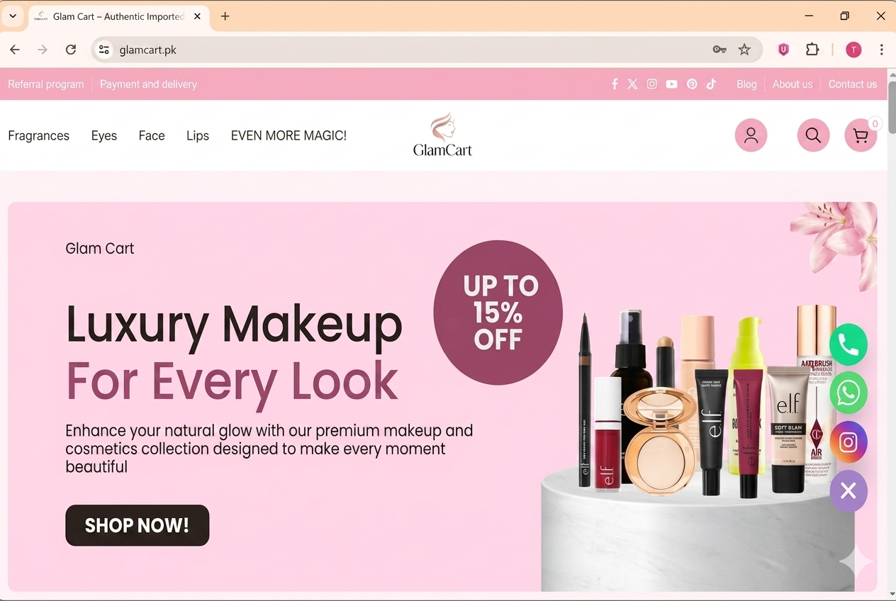 glamcart.pk Website Screenshot